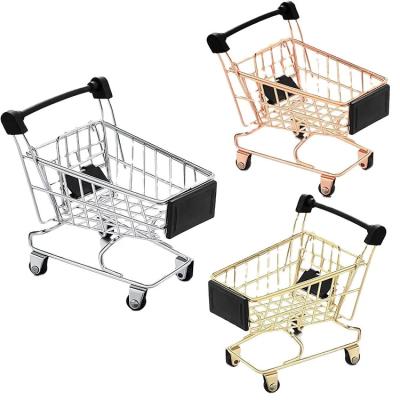 Mini Supermarket Accessories Kids Metal Shopping Cart Cute Baskets