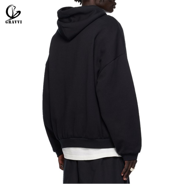 Custom Heavyweight Blank Hoodie Fleece Oversized Puff Printing Streetwear Low MOQ