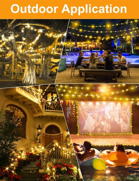 Leather Solar String Light Christmas Decoration Lights 100 LED Outdoor Lighting