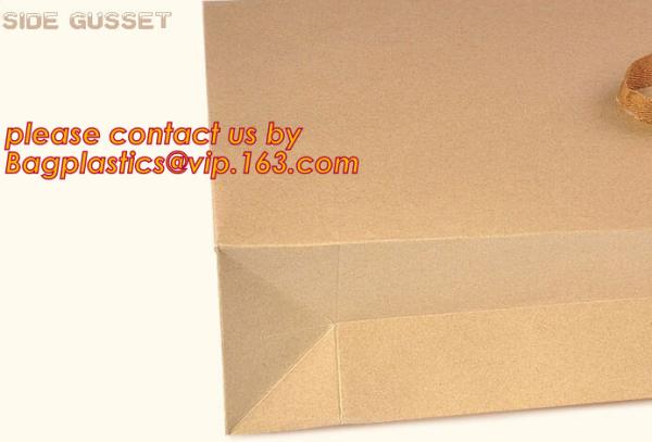 70g food grade brown kraft paper bag with customized logo printing, Pinch Bottom Paper Bag, Greaseproof Paper Bag with L