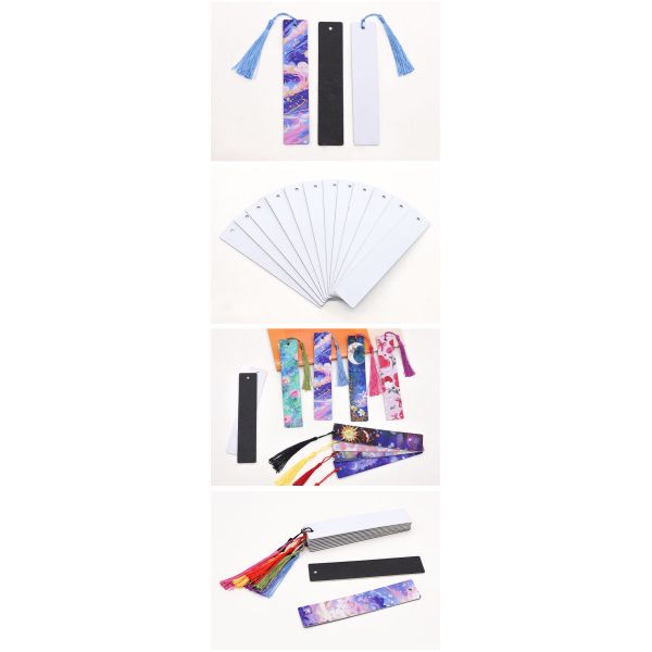 Custom Print Pu Leather Bookmark For Books Tassel Blank Sublimation Bookmarks