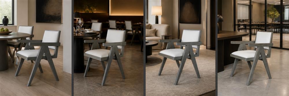 Geometric Solid Wood Upholstered Armchair CYC-019
