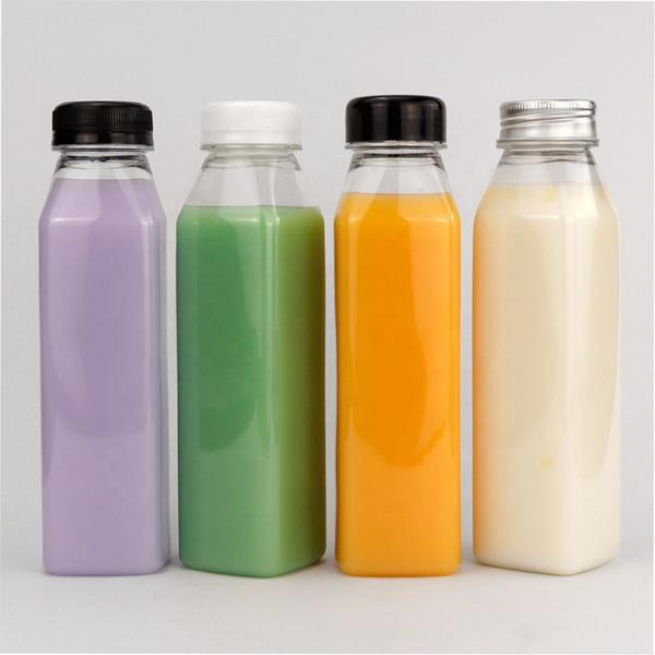 12oz Empty PET Plastic Juice Bottles With Screw Cap For Beverage