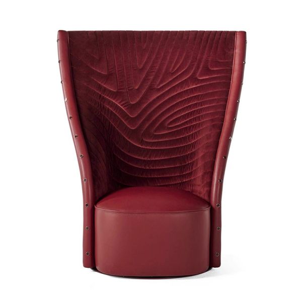 WISEMAX FURNITURE Modern Living Furniture High Back Leisure Lounge Chair Wing Back Accent Leather Armless Chair for Villa Hotel