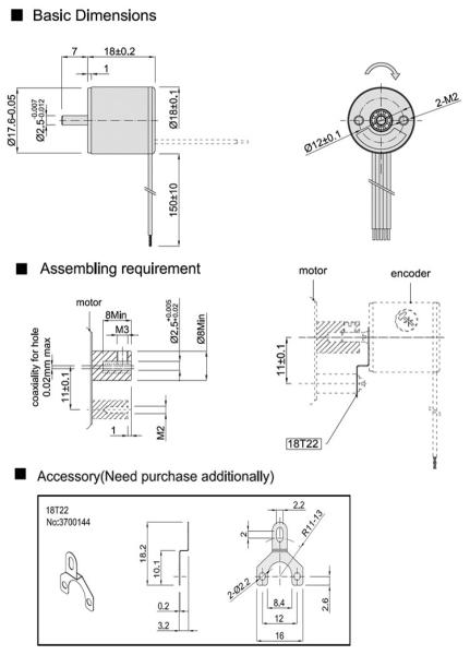 S18 Stainless Steel 2.5mm Micro Robot Solid Shaft Encoder