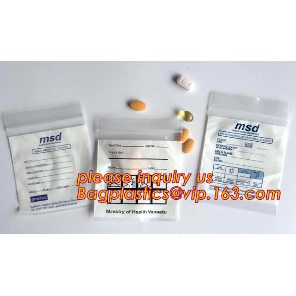 Medical Zipper Bag/LDPE Medical zipper bag/Medicine zipper Bag, writable medical Zip lockk pills capsule packaging bag zip