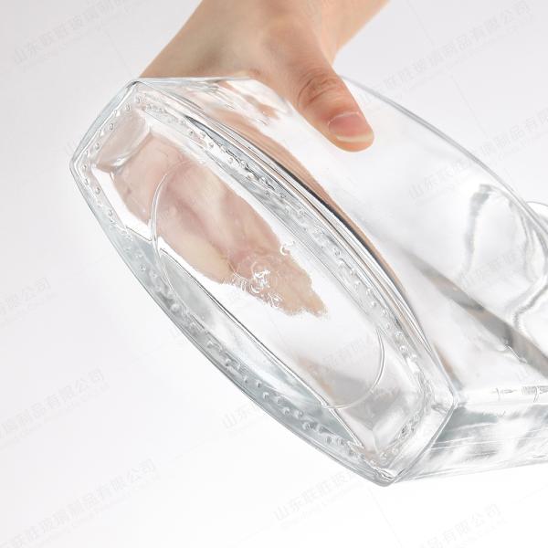 All Size 375ml 750ml 1000ml Flat Square Vodka Glass Whiskey Wine Bottle with Cork