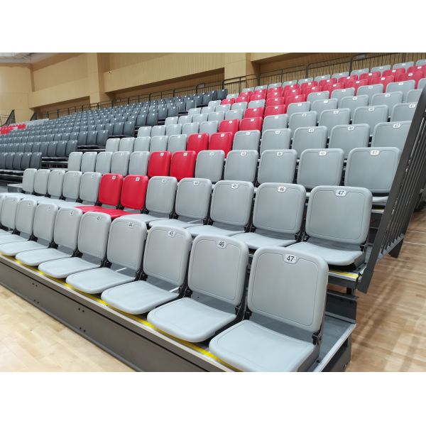 Durable Rust-Resistant Adjustable Retractable Bleachers for Multi-Purpose Sports Venues