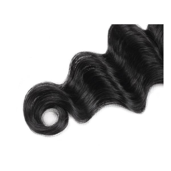 Soft 100% Brazilian Virgin Hair Loose Deep Wave 3 / 4 Bundles With Closure 4 X 4