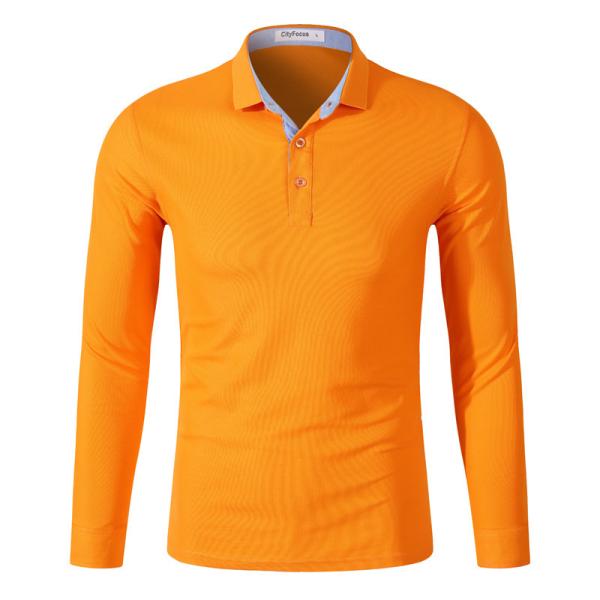 Wholesale Cotton Polyester Leisure Quick Drying Breathable Men'S Custom Golf Lapel Long Sleeve Polo Shirt