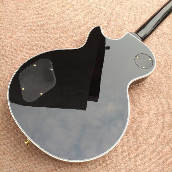LP Custom Shop Black Color Electric Guitar EBONY Fretboard Binding frets Golden Hardware