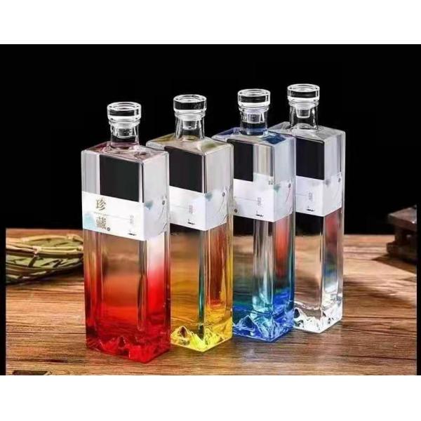 Custom Design 750ml Square Glass Wine Bottle for Wine Sealing Type CORK / Screw Top