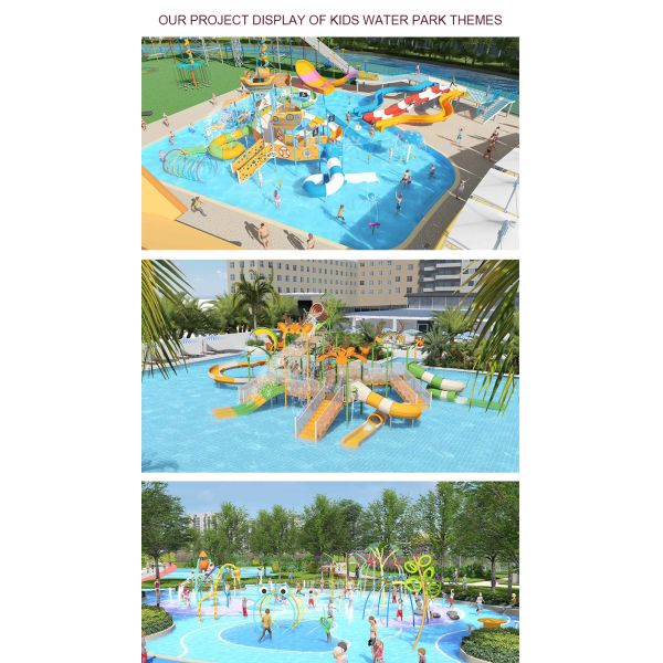 Interactive Water Play Childrens Splash Pad Water Slide Splash Park Equipment