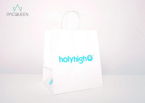 Custom Branding Paper Carry Bag , Paper Takeaway Bags Eco Friendly