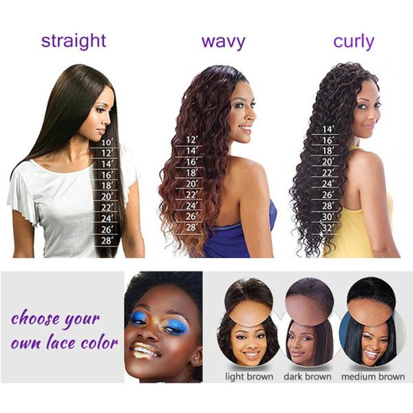 Pleines perruques de dentelle de cheveux bouclés frisés naturels de couleur sans jeter ou embrouiller