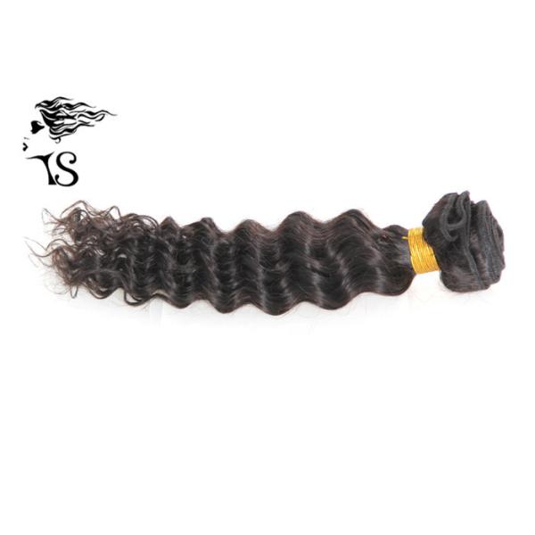 Deep Wave Weft 7A Grade Hair Extensions Bundle , Black Virgin Human Hair