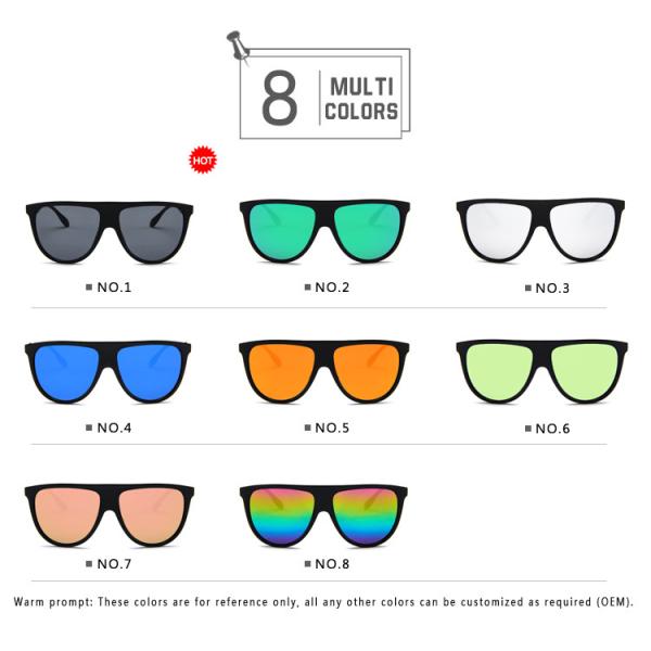 Vintage Retro BSCI Flat Top Sunglasses Thin Shadow Luxury Designer Large Black Shades