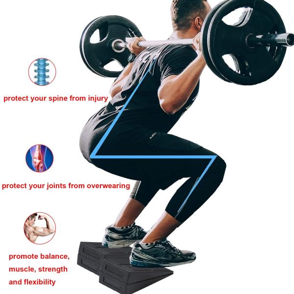 EPP Yoga Wedge Stretch Slant Board Non Slip 3 pcs Adjustable Squat Ramp Squat Wedge Block Squat Wedge for Heel Elevated