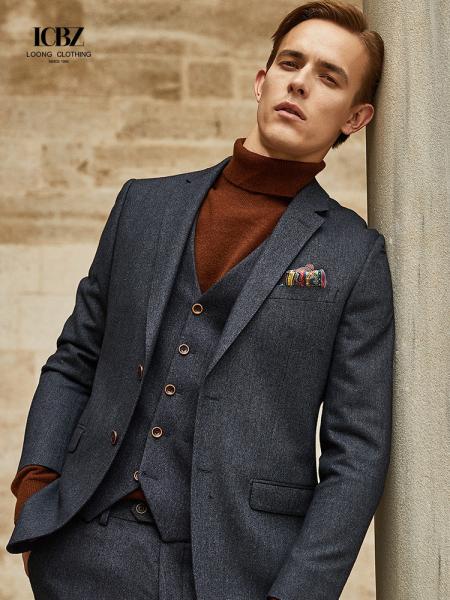 2 Pieces Blazer Vest Pants Set for Men's Slim Fit Wedding Suit Business Formal Wear