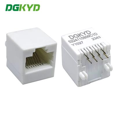 DGKYD52241188IWC1DY1027 8P8C RJ45 Conector Port Network Socket Vertical RJ45 Tudo de plástico branco