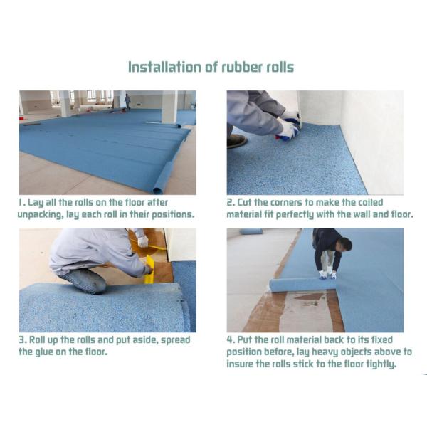 Anti Slip EPDM Rubber Roll Rubber Gym Flooring 3mm-10mm Thickness