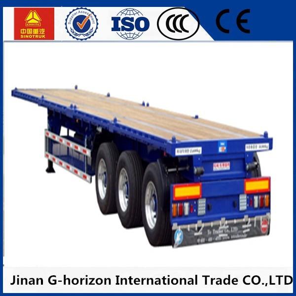 13T Fuwa Axle 40 ton Flat Bed Semi Trailer , Container Semi Trailer Yellow Red Green Blue