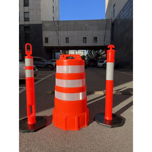 FZT3 Barriers 900mm South American 6.9kgs Traffic Drum Barrels Crash Safety Traffic Barrel Road Orange Barrier Heavy Duty 