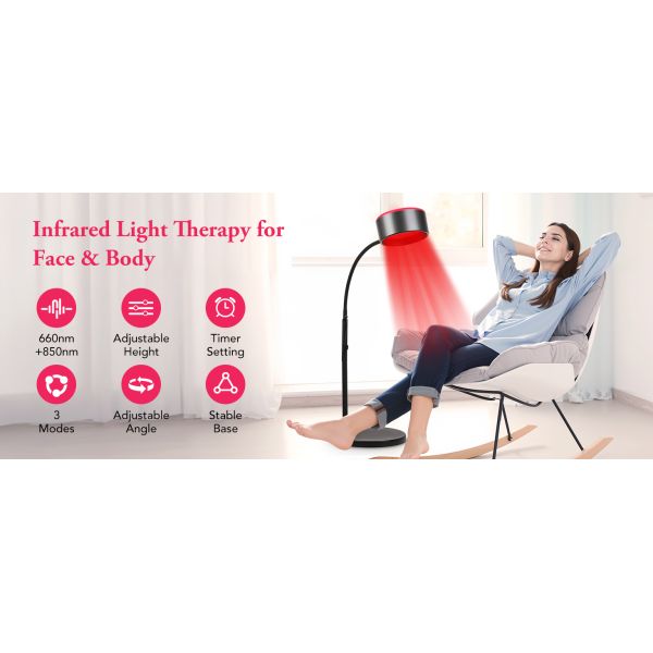 Adjustable Height Red Light Therapy Light Remote Control Infrared Therapy Lights