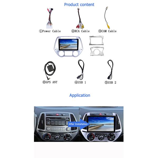 Поддержка Wifi BT Bluetooth Автомобильная стерео 9 дюймов для Hyundai I20 Ручной авто