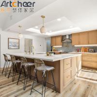 Modern Kitchen Design 2023 Wood Island With Glass Top And Plywood Carcase Accessories