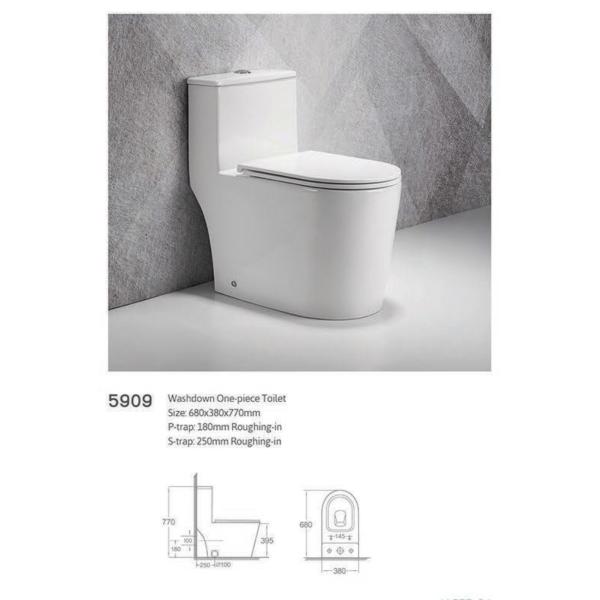 White Bathroom Sanitary Ware One Piece Ceramic Water Closet Flush Closestool Toilet S Trap