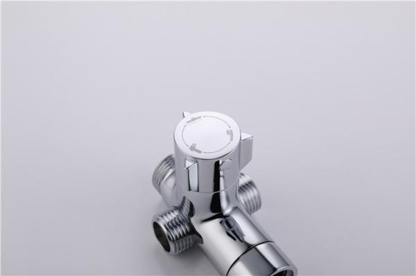 Fully Electroplated Wall Mount Shower Faucet Round Hot Cold Water Thermostatic Mixer