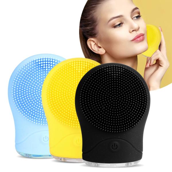 Private Label USB Recharge Waterproof Vibrating Silicone Waterproof Face Cleansing Brush Electric Facial