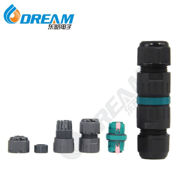 Pa66 3pin Waterproof Cable Connector Ip68 Male/Female Electrical Connector for Outdoor