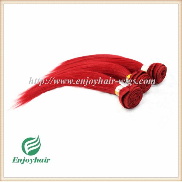 Brazilian 5A virgin remy hair weave ,red color,straight hair extension 10''-26''length