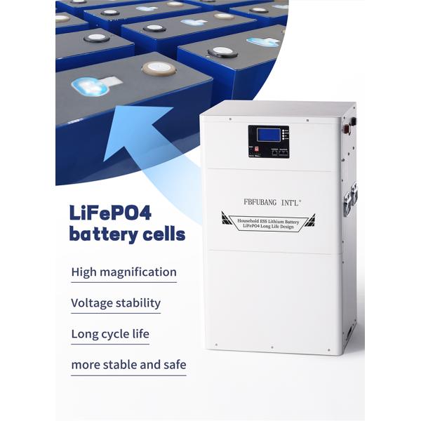 Lifepo4 batterie à énergie solaire, paquet de batterie de panneau solaire de 51.2V 200AH 10kw