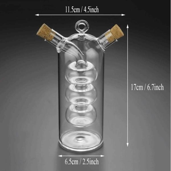 Clear Glass Bubble Pot 2-in-1 Kitchen Container for Separating Kettle and Cruet Bottle Set