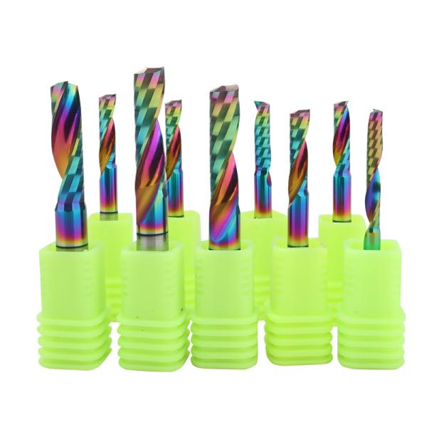 3.175mm Solid Carbide Single O Flute Downcut Spiral Endmill 1F Milling Cutter for Acrylic MDF Aluminum Wooddown-Cut Router Bits