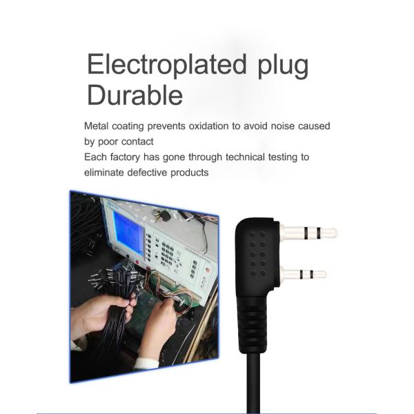 Wired Intercom Earphone Walkie Talkie Headset Radio Earpiece Headset 110±3dB Sensitivity