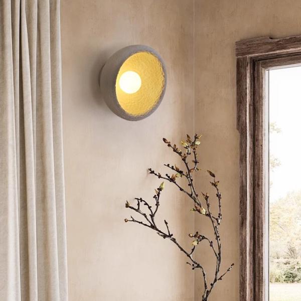 Retro Zen Bedroom Bedside Lamp Homestay Tea Room Living Decorative Wall Japanese Simple Wabi-Sabi Wind Soniah Sconce