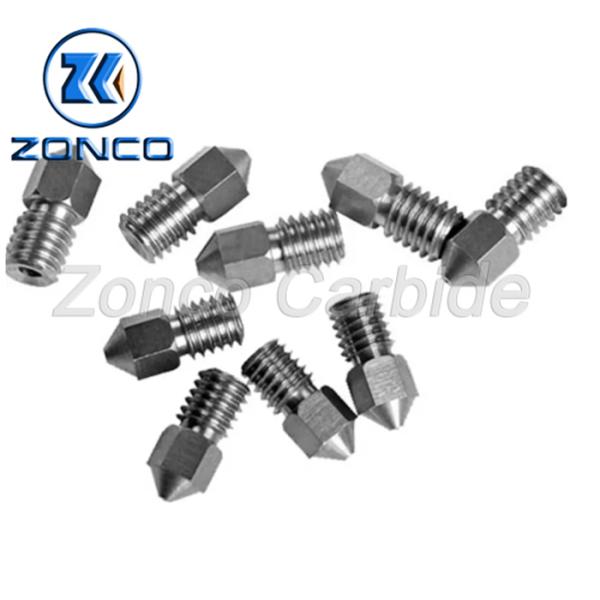 M6 1.75mm 0.4mm Hole Tungsten Carbide Nozzle 3d Printer Wear Resistance