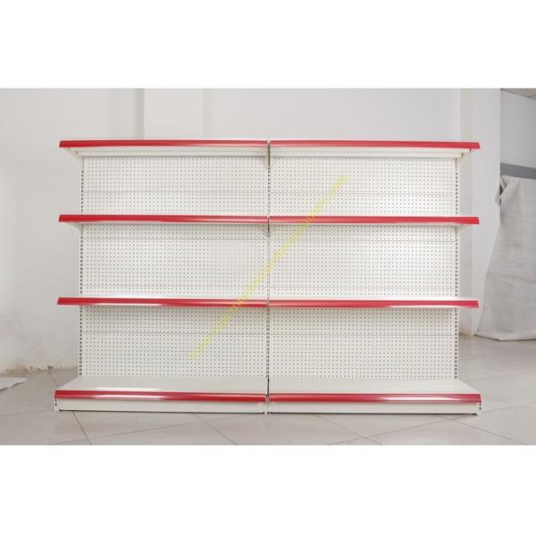 Single - side Store / Supermarket Display Shelving with 4 Layers Perforated Back Panel