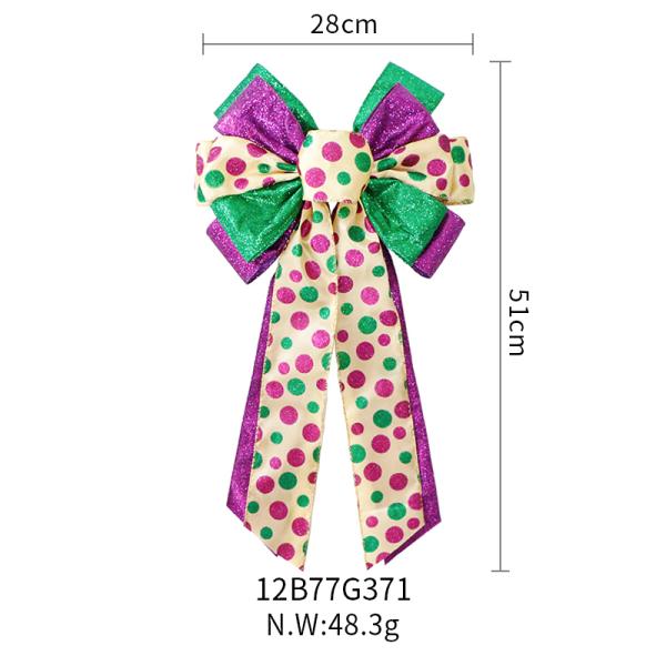 Muestra de 2024 Doble capa de cinta grande de barro Decoraciones navideñas Arcos con borde de alambre