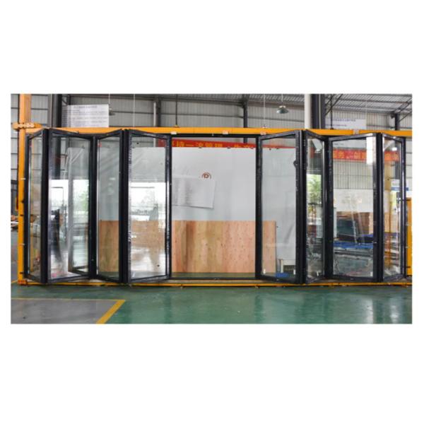 Customized Thermal Break Modern Tempered Glass Bifold Doors Waterproof Aluminum Alloy