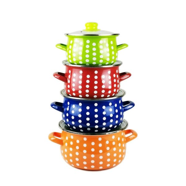Turkish Style Enamelware Metal Steel Casserole Pot Food Cooking Pot