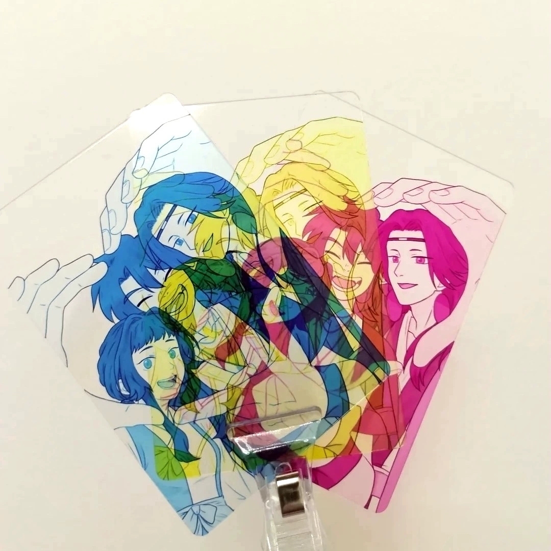 CMYK Overlay Transparent Cards With Custom Anime Artwork For Collectible Merchandise