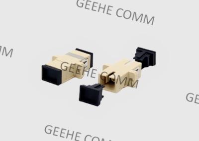 Single Mode Simplex Color Beige SC UPC Fiber Optic Cable Adapter With Flanges