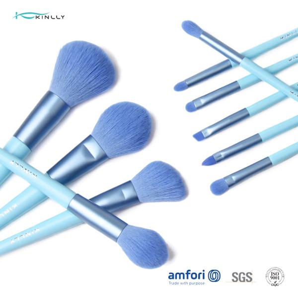 Blue Handle 10PCS BSCI Complete Makeup Brush Set
