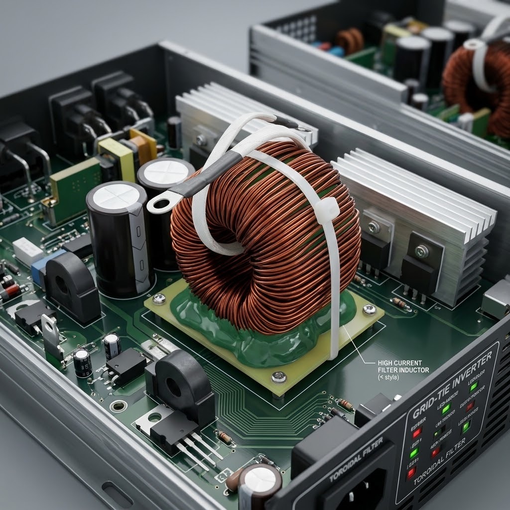 1mH 60A High Current Toroidal Inductor Coil with Double Magnetic Ring for Power Applications
