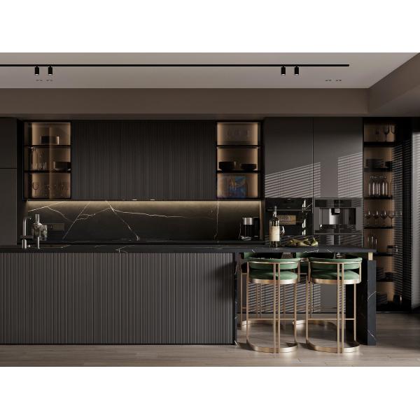 Деревянный лаковый кухонный шкаф